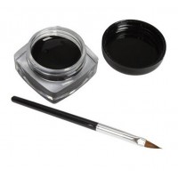 24 Hour Waterproof Super Black Eyeliner Gel With Brushes